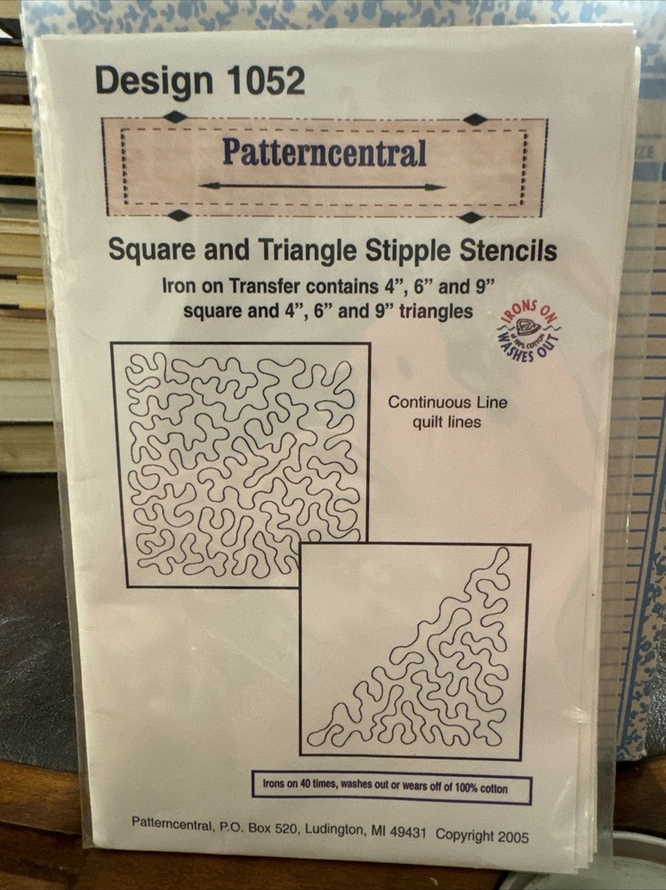 Patterncentral Square & Triangle Stipple Stencils Iron-on Transfer