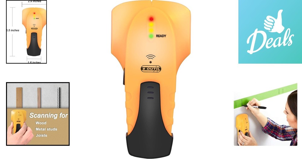 Lightweight and Efficient Stud Finder with LED Display & Beeping Alerts