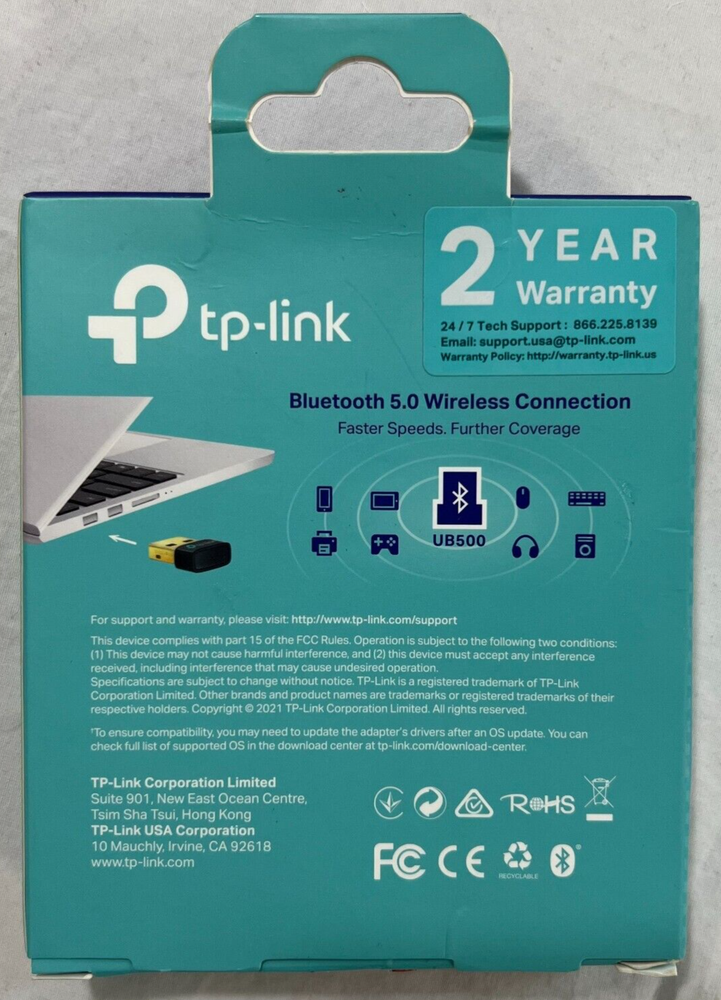 TP-Link UB500 Bluetooth 5.0 Wireless USB Dongle Adapter for PC Computer/XBox/PS4