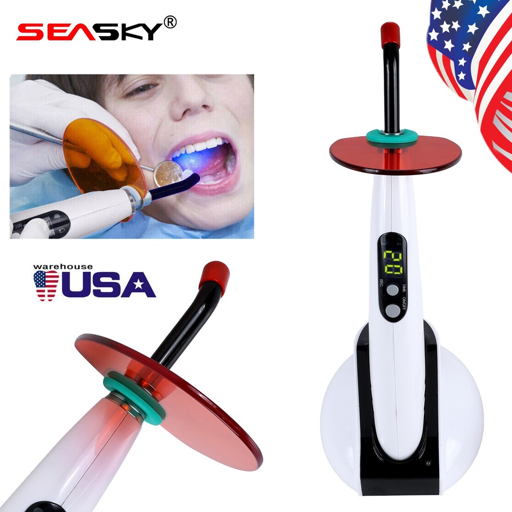 Dental Wireless LED.B Curing Light Lamp Cordless Adjustable Working Time USA