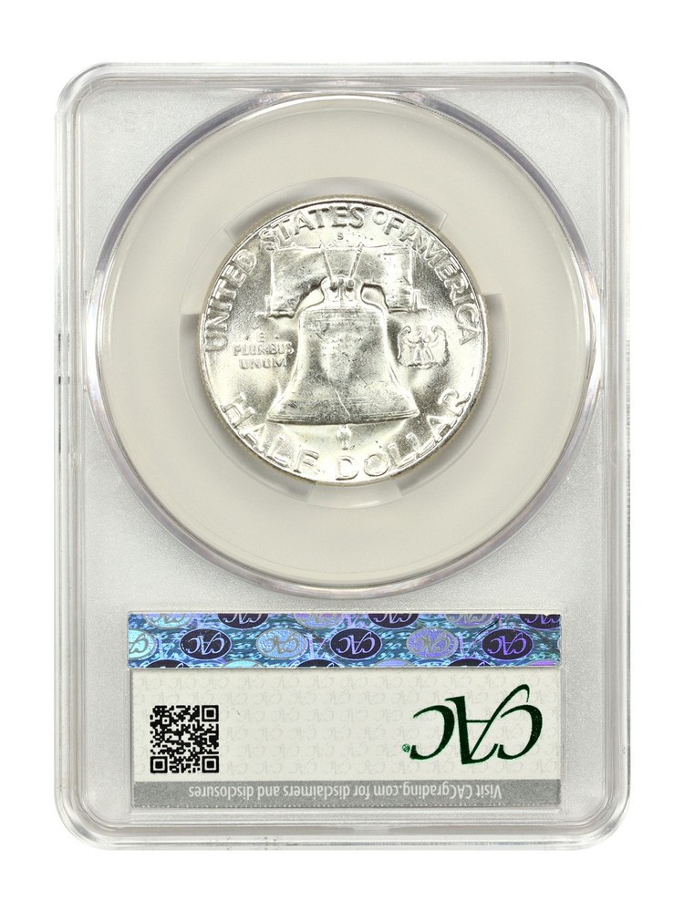 1952-S 50C CACG MS63 - Franklin Half Dollar