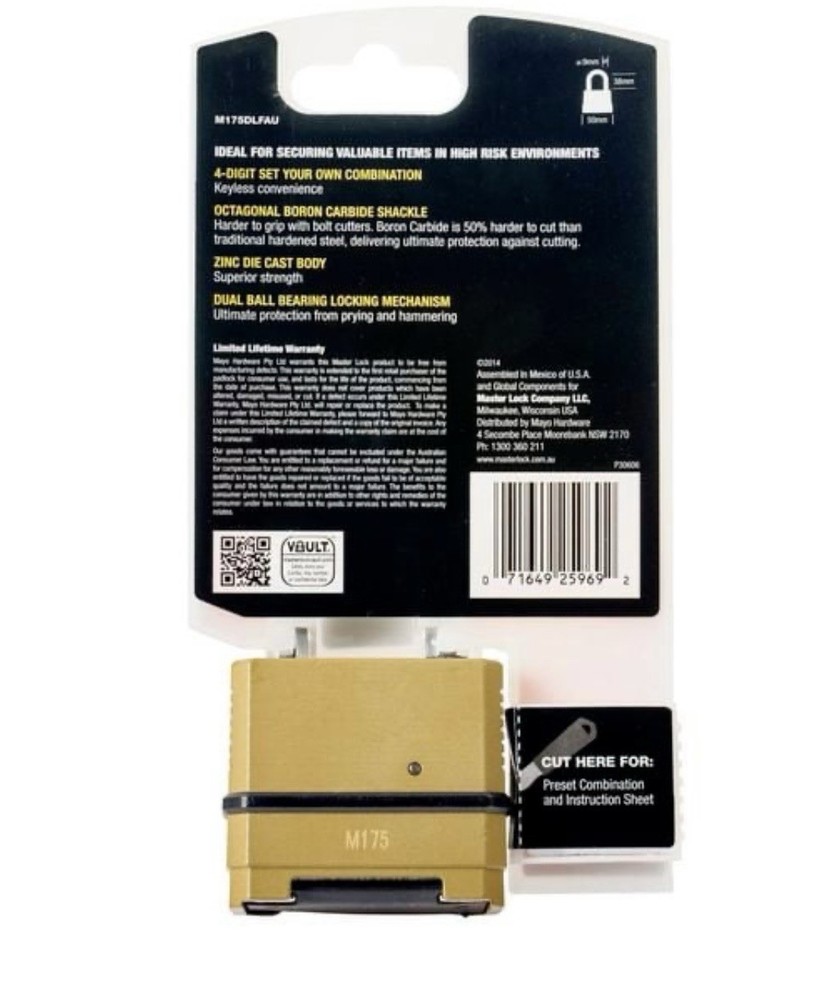 Master Excell Combination Lock - M175DLFAU