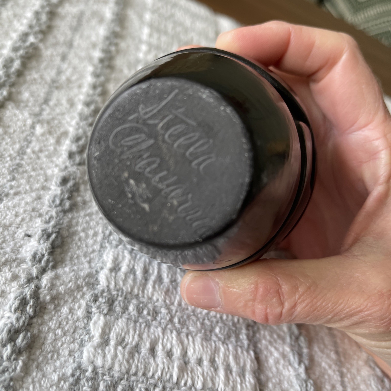 Santa Clara Pueblo Blackware Pottery 3 1/4 Vase Signed Stella Chavaria