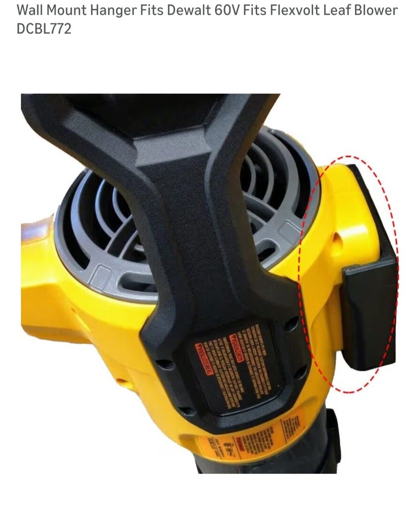 Dewalt 60V Flexvolt Leaf Blower DCBL772 Wall Mount Hanger