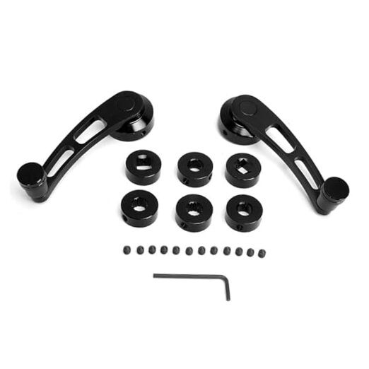 2Pcs Window Handle Window Riser Window Crank Winder Crank Winder Riser, Black