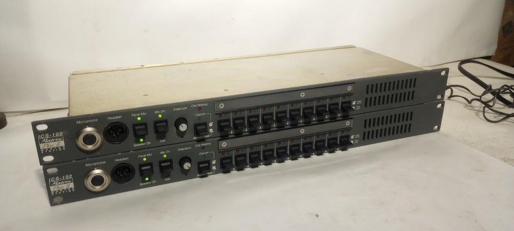 Two Clean Working Clear-Com ICS-102 Matrix Plus II Master Stations w/ AC Adapt.