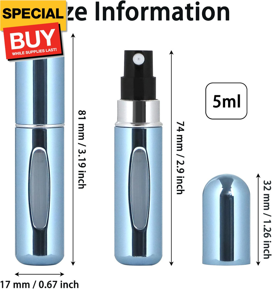 10PCS Mini Refillable Perfume Atomizer Bottle, Portable 5ml Spray Scent Pump Cas