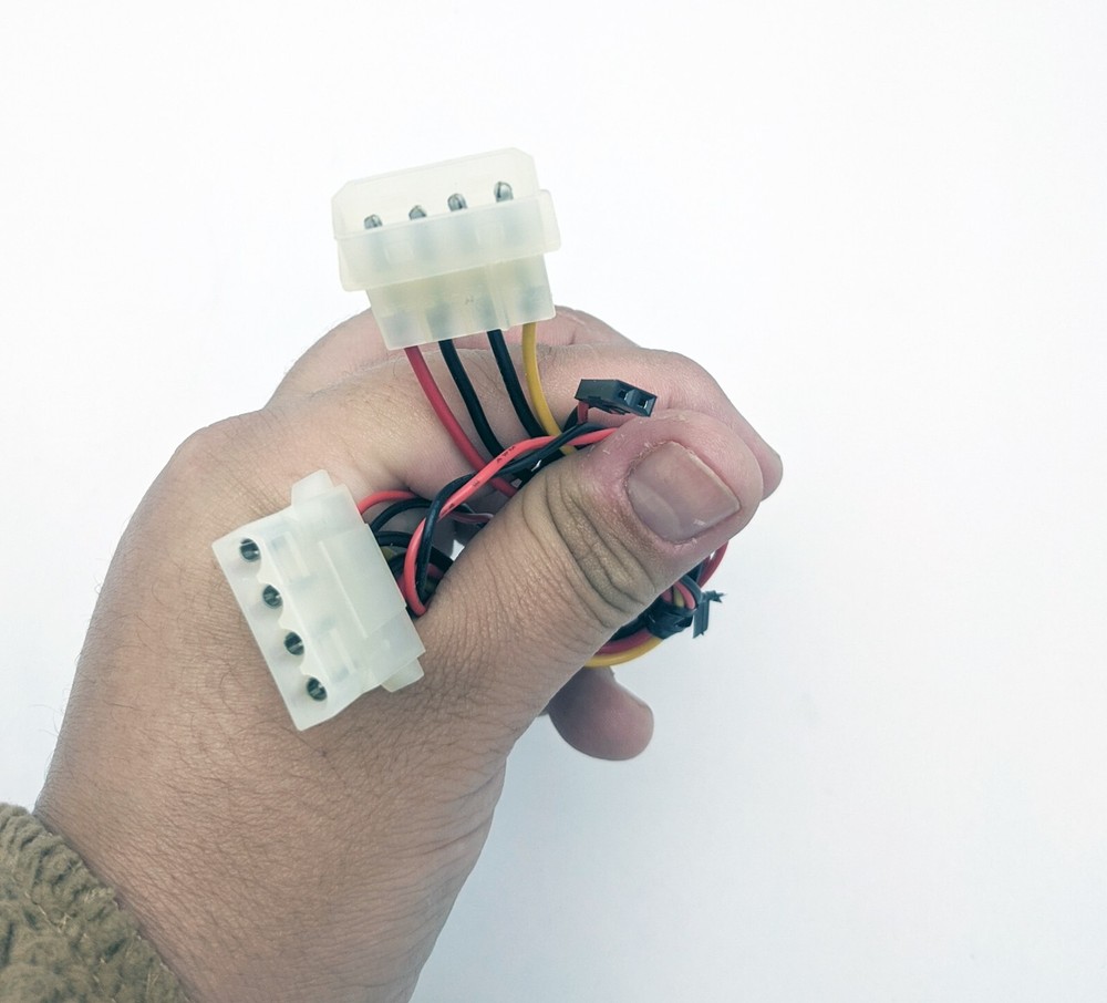 2-Pack: 2pin Case Fan LED Adapter to 4pin Molex Peripheral Power Extension Cable