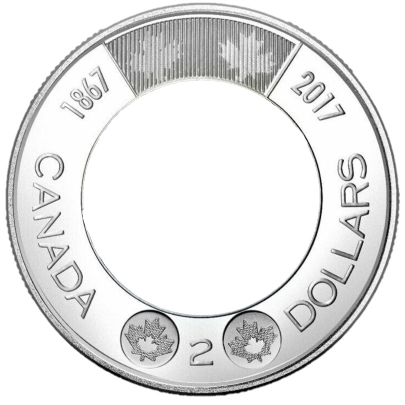 🇨🇦 Canada $2 Dollar Toonie Error Empty Coin, Dance Outside Ring Only, 2017