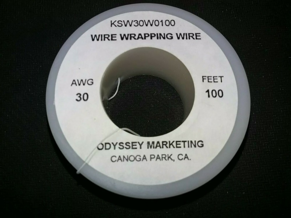 30 AWG Solid Kynar Wire UL1423 White 100 ft Spool