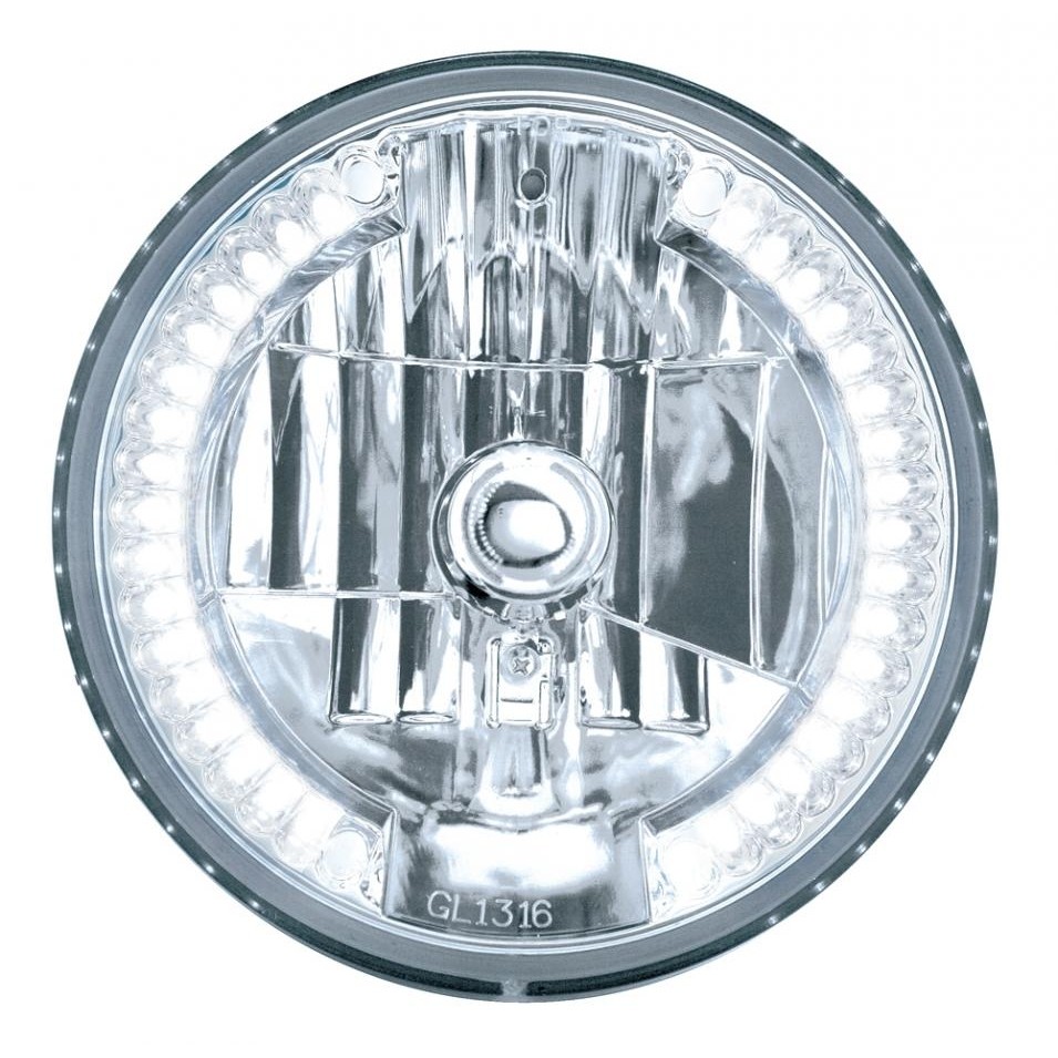 Stainless Guide Headlight H4 Bulb w/ 34 White LED