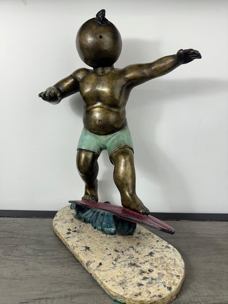 MAIKER BRONZE SCULPTURE " SURFER " SIGNED AND NUMBERED