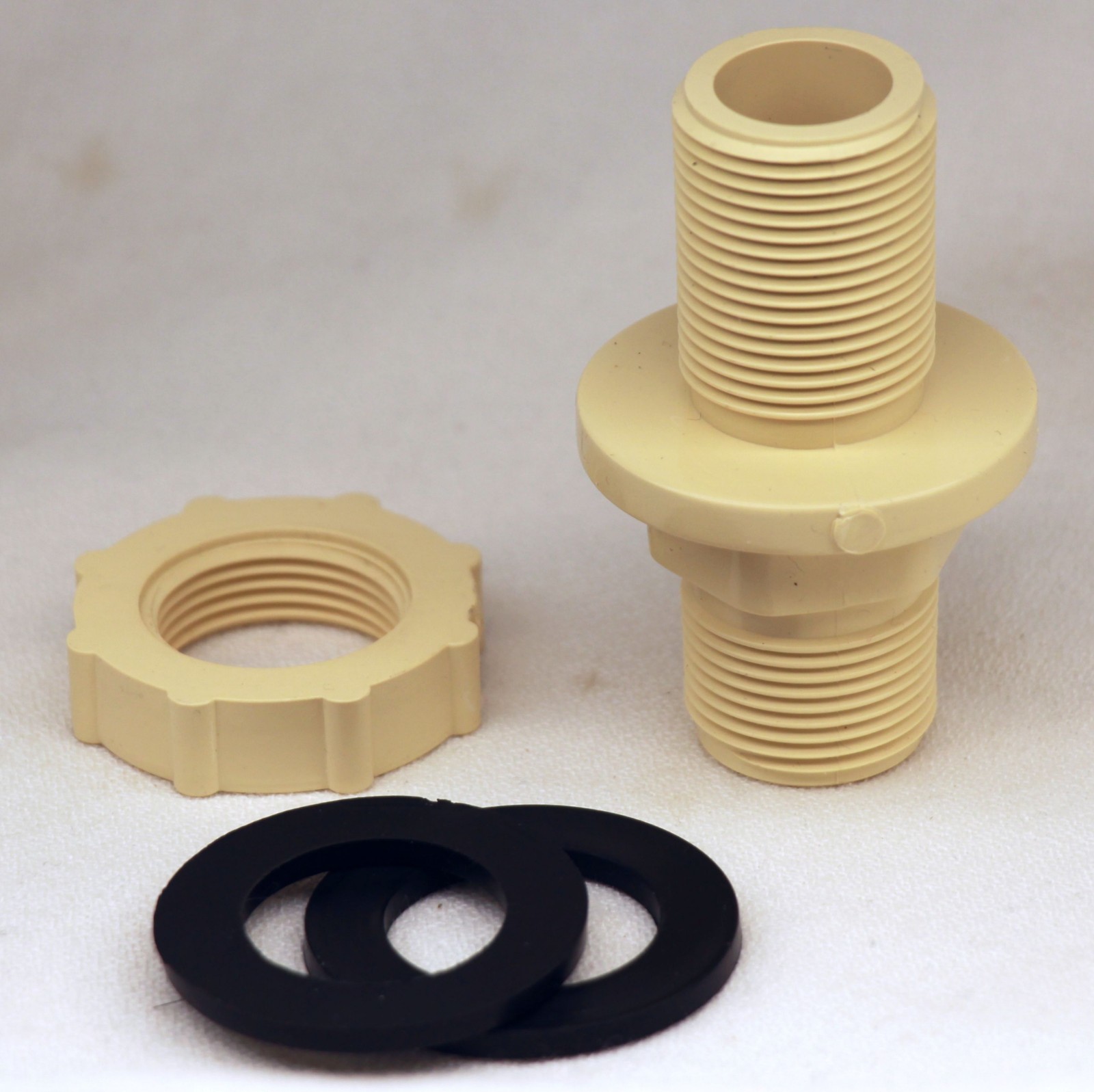 RAINPAL PBF075D CPVC Double Male 3/4" Inch Pipe Thread Bulkhead Tank Fitting NPS