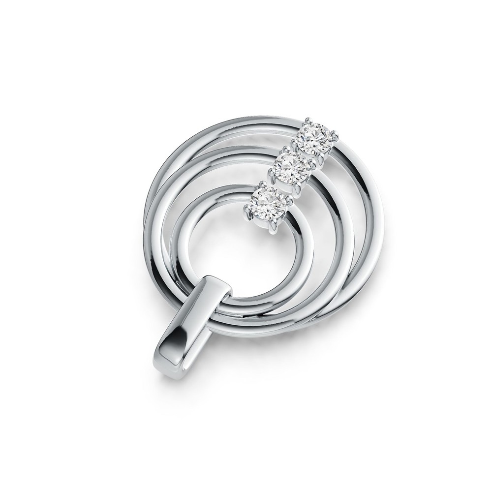 Sterling Silver Semi Mount Pendant Setting Round RD 3.5x3.5mm Trinity Loop
