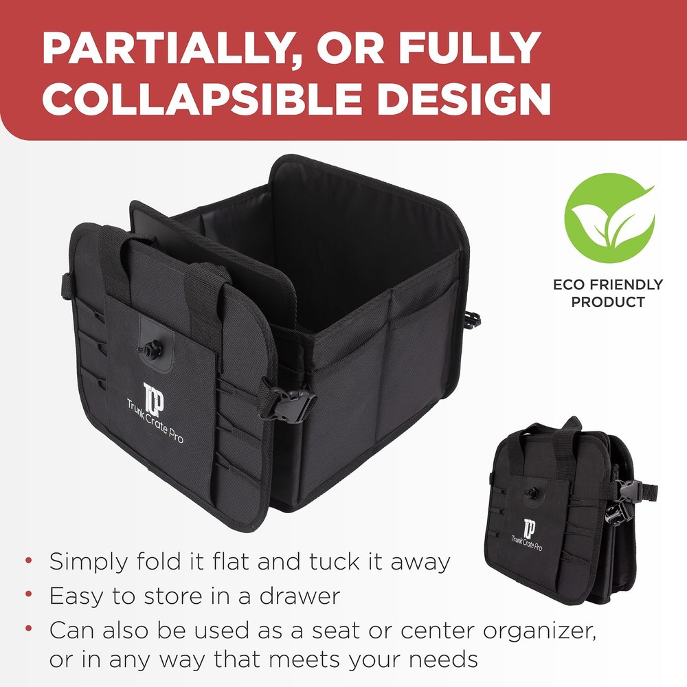 Adjustable Car Storage Organizer with Multi Compartments Portable SUV Trunk