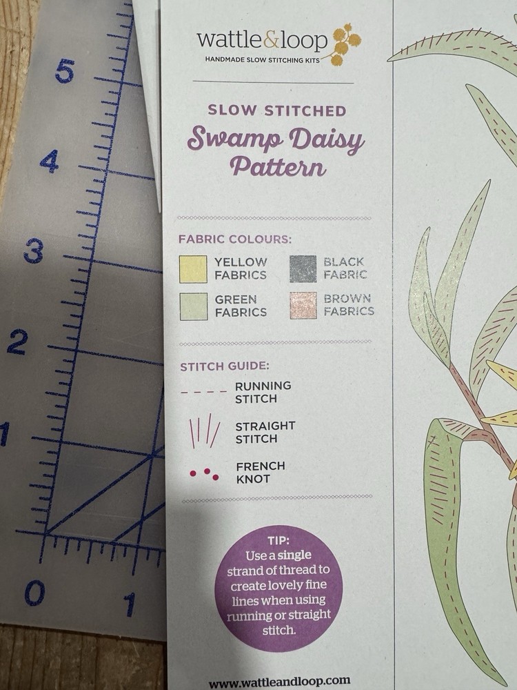 WATTLE AND LOOP "SWAMP DAISY" SLOW STITCH KIT