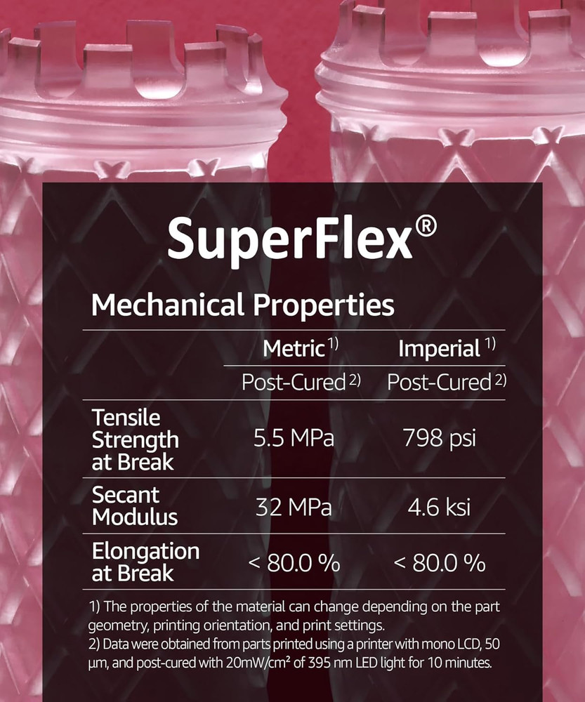 Superflex 3D Printer Resin, Softness 80A Simulating Flexible Rubber, Made in Kor