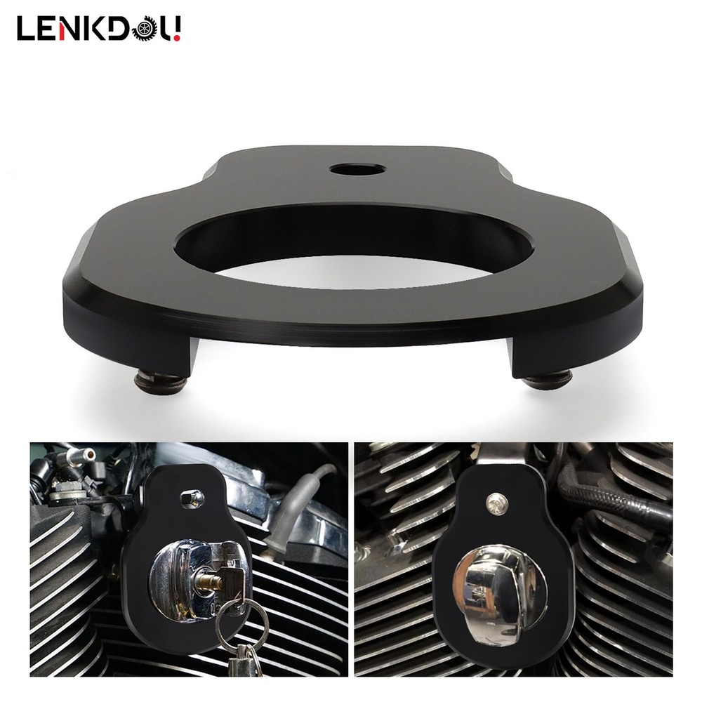 Black Ignition Switch Relocation Bracket Mount For Harley Road King FLHR Bobber