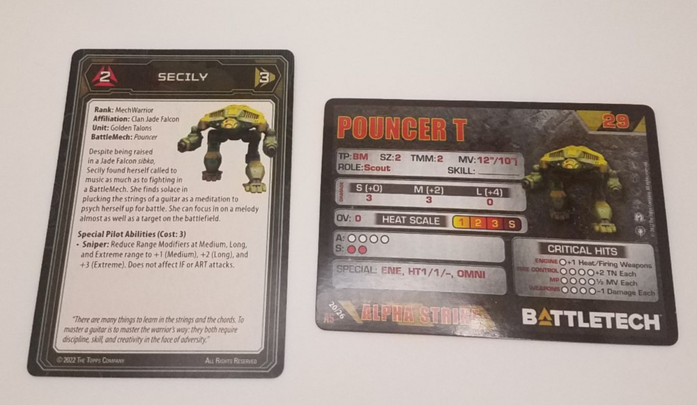 Battletech Alpha Strike - Pouncer *Mech & Cards*