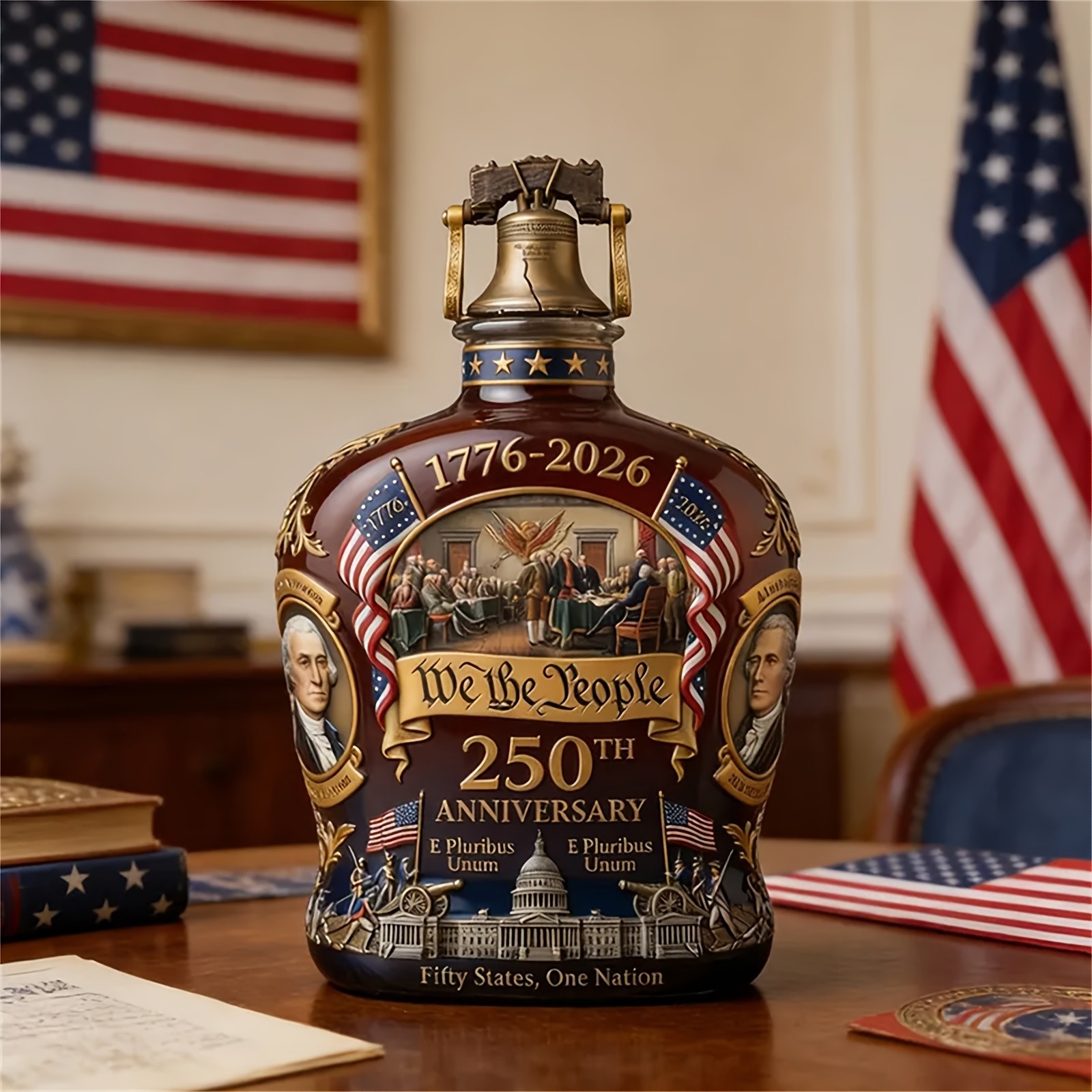 250th Anniversary Commemorative Whiskey Bottle | Collectible Edition Glass
