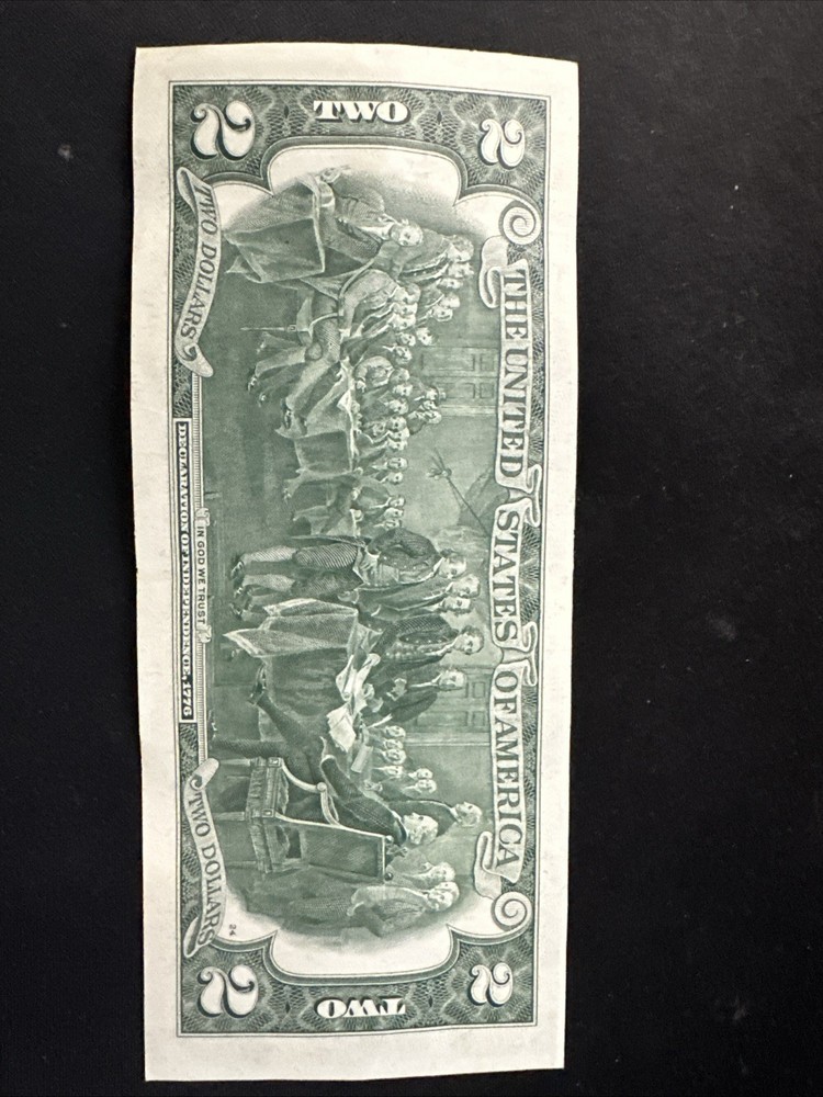 1976 $2 Two Dollar Bill Misprint Alignment Error - Near Mint