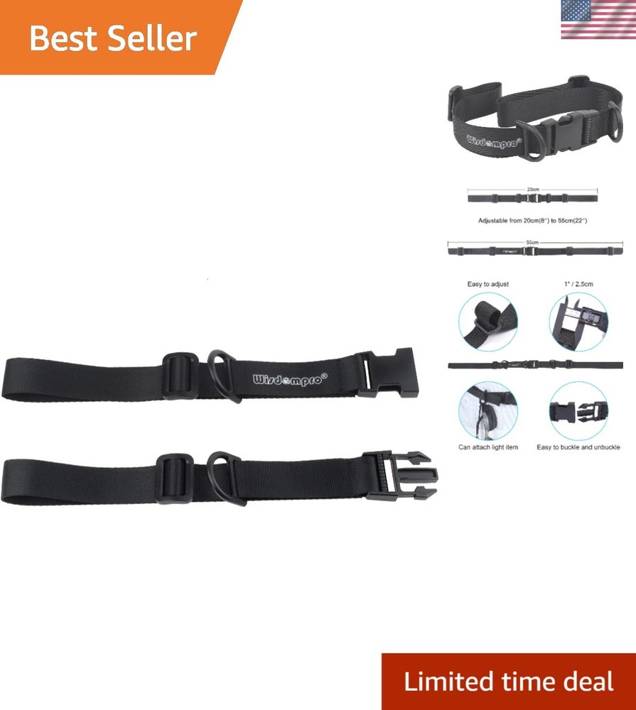 Hands-Free Adjustable Backpack Chest Strap with Rot Resistant Material - Black