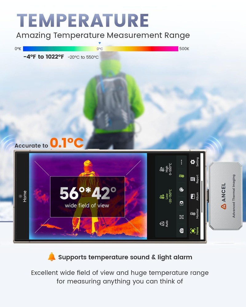 2024 ANCEL IR101 Camera Thermal Imaging Infrared Camera For Android Type-C