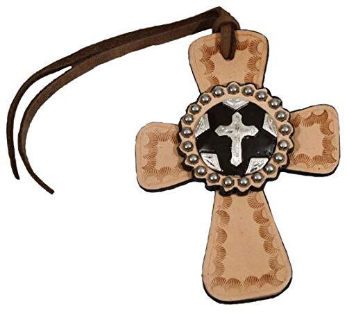 Showman Light Leather Saddle Tie On Cross With Silver Cross Concho! NEW TACK!!
