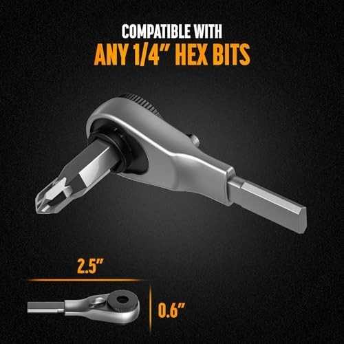 Flat-End Bit Extender & Ratchet Driver Set for Multi-Tools, 2PC Black