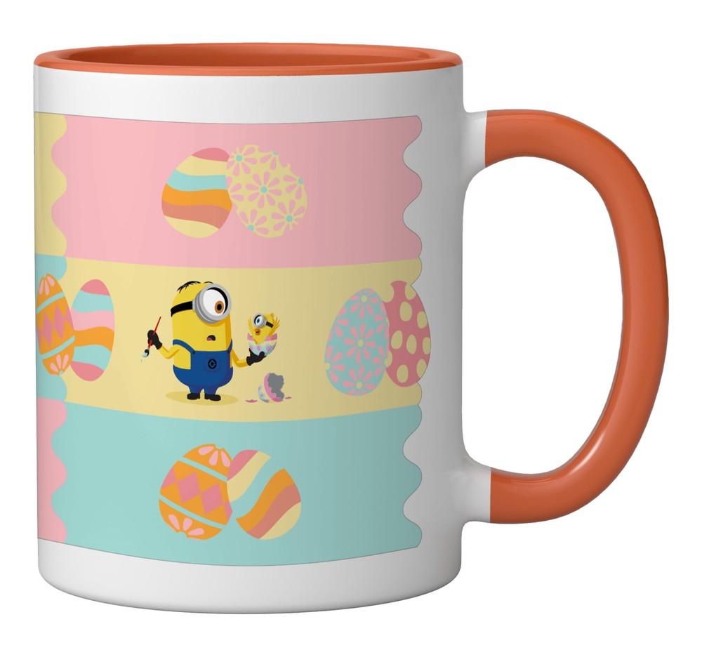 Easter Mischief All Over Print Ceramic Mug, Orange/White