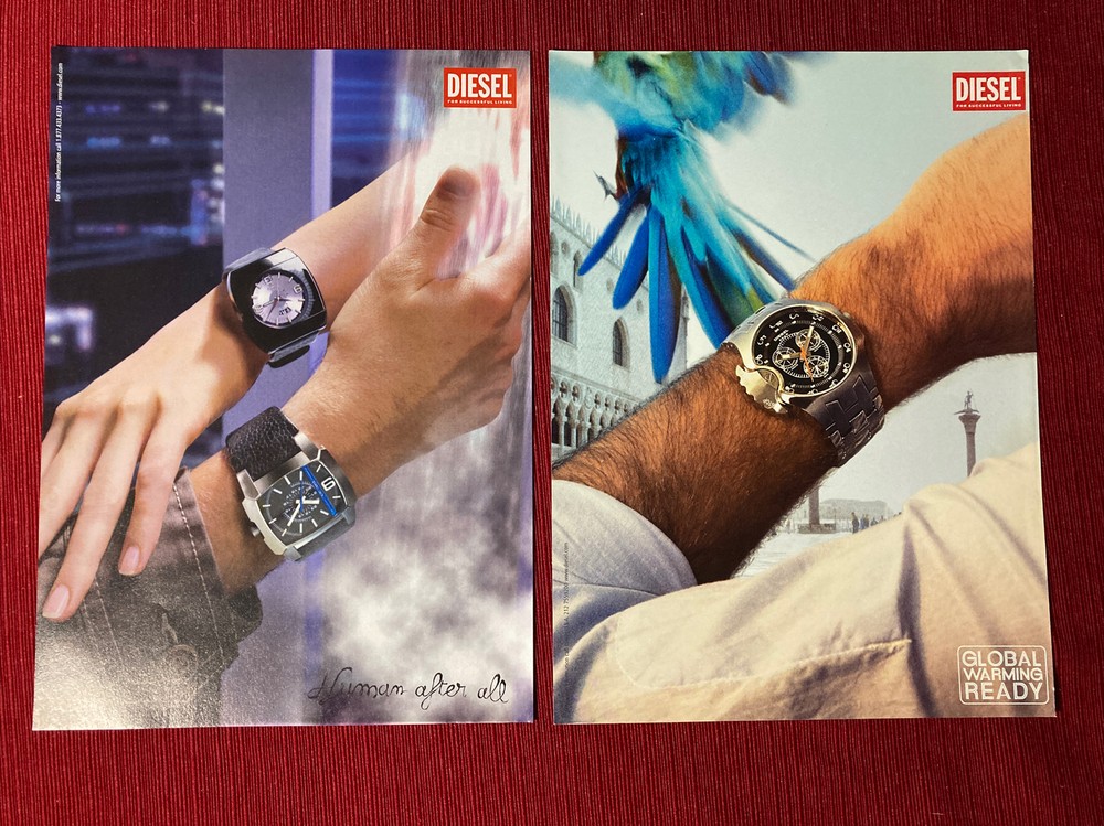 (2) Diesel Watch  Print Ads - Great to Frame!