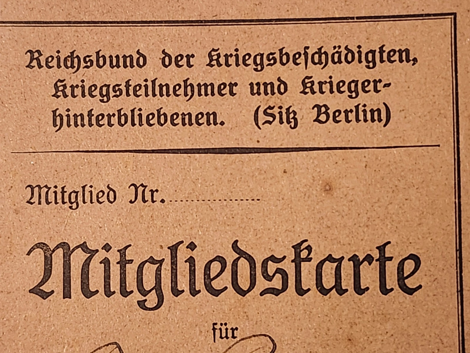 WW2 Germany. Reich Association of War Disabled.