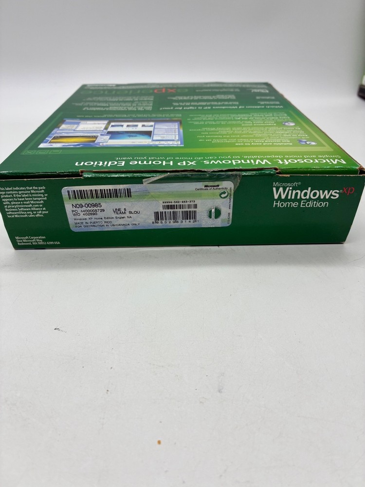 Microsoft Windows XP Home Edition Upgrade Boxed Retail Version 2002 SP2 Original
