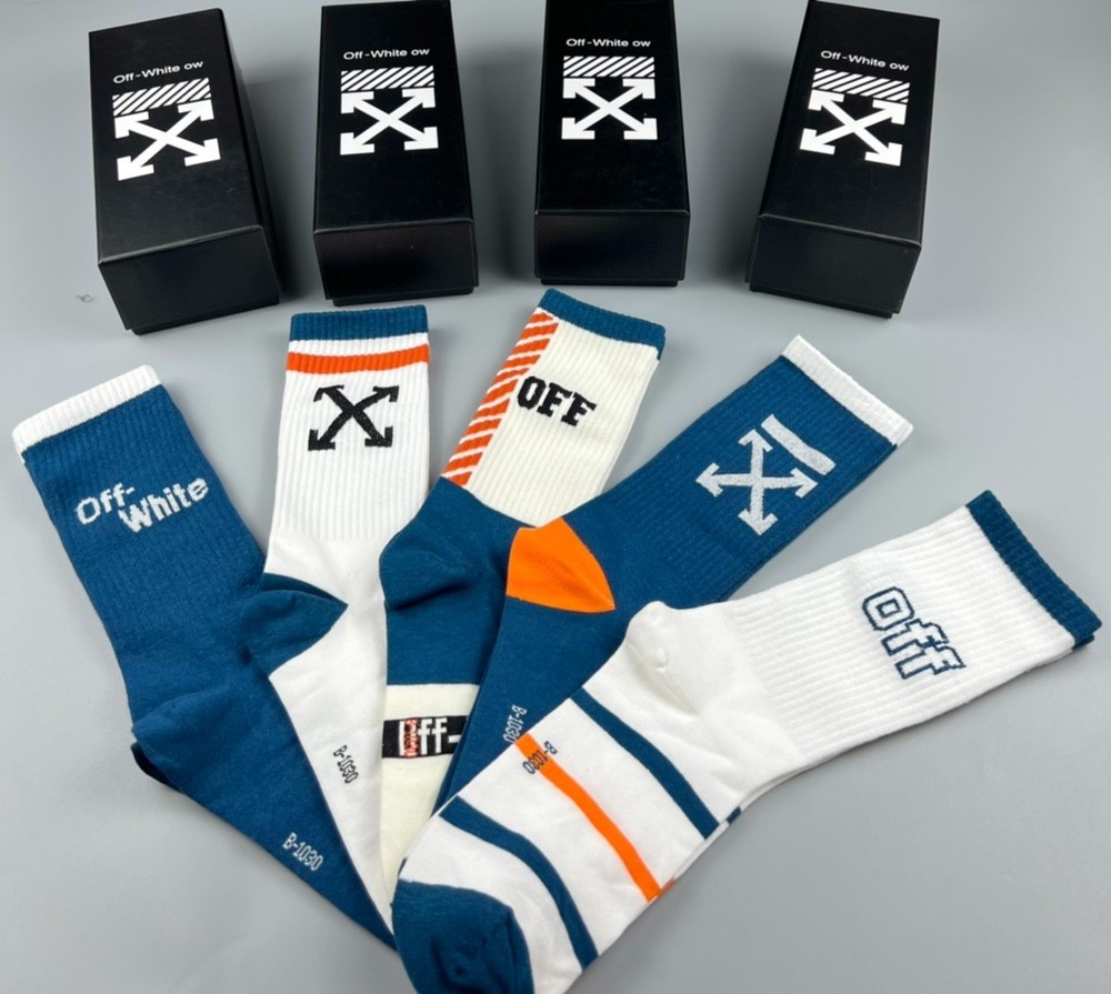 gift socks off white socks authentic 5pcs box