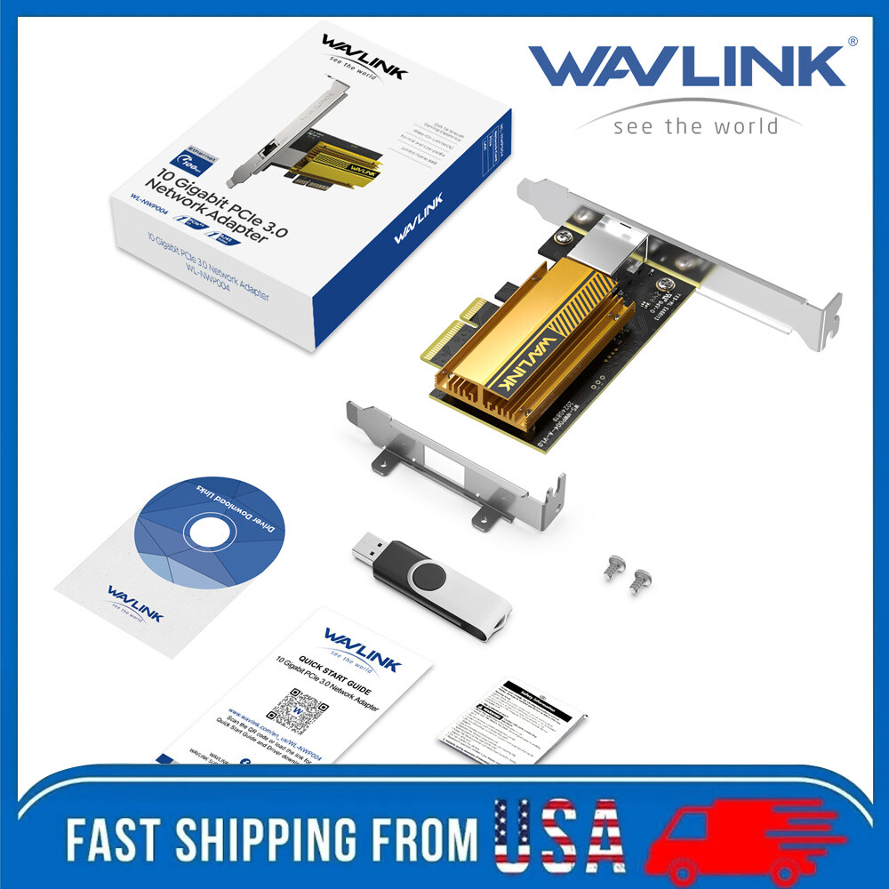 PCIe to 10G RJ45 Adapter 10G Base-T PCIe Network Card for Windows 11/10 & Linux