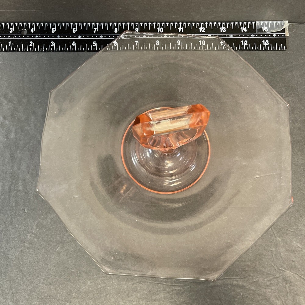 Pink Depression Glass Octagon Pastry Server