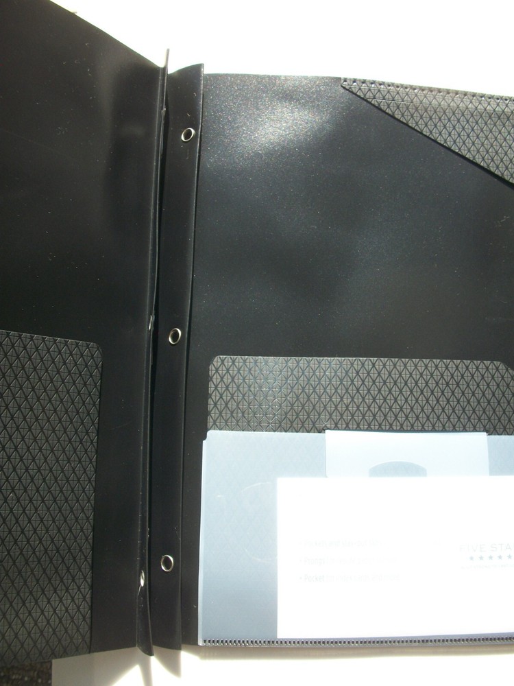 New Five Star 2 Pocket Durashield Plastic Folder Black