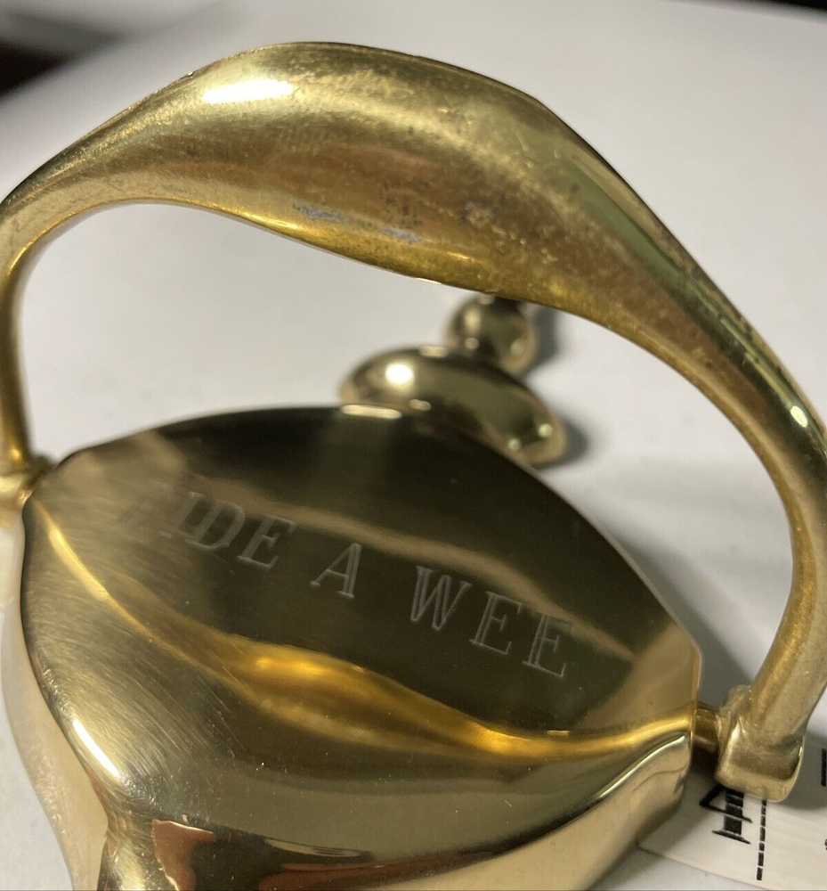 THINGS REMEMBERED Solid Brass Door Knocker Engraved w/ Scottish Term BIDE A WEE