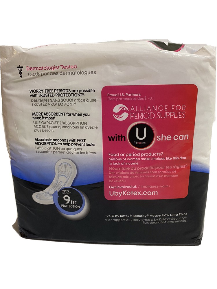 U By Kotex Security Maxi Pads Regular 24ct Brand New Sealed