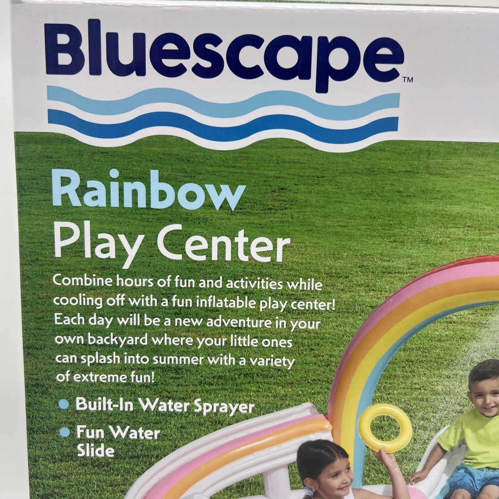 New Bluescape Rainbow Unicorn Play Center Fun Slide Pool 6ft 8in Age 2+ FreeS&H