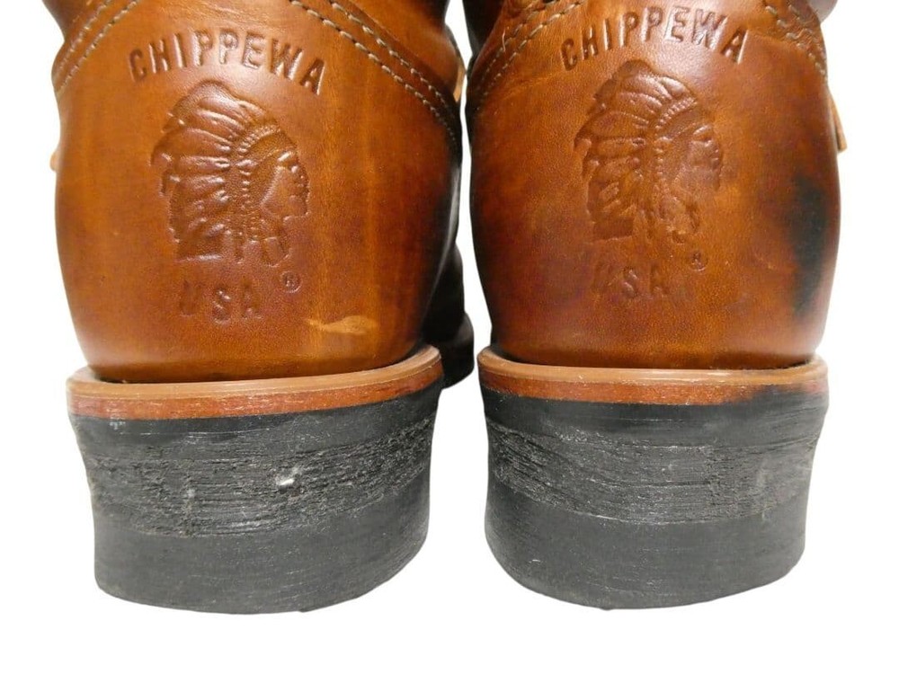 Chippewa Boots 91065 Leather Brown Short Engineer Boots Size 9E