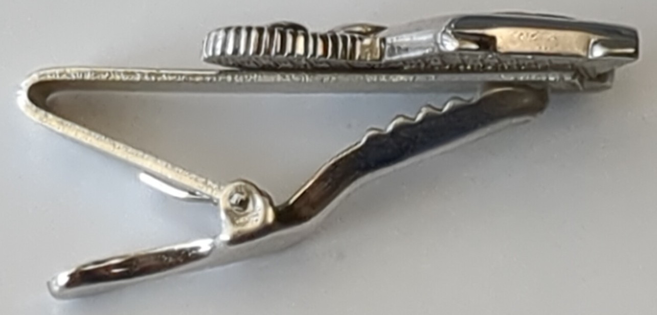 Vintage Rotary Telephone, B & B Tie Clip Bar Clasp Silvertone. Nice Looking
