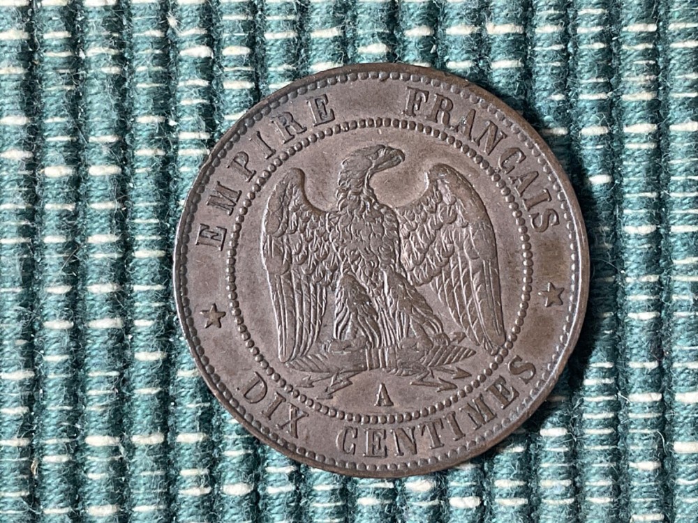 france 10 centimes 1853 mint mark