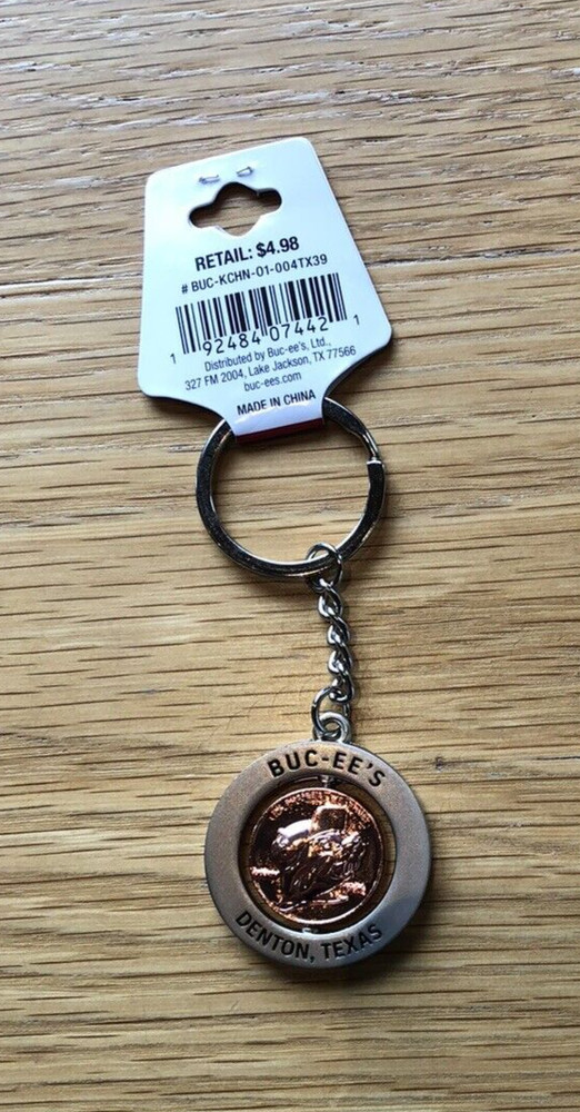 Buc-ee's Logo Spinner Keychain, Key Ring - Denton Texas Store