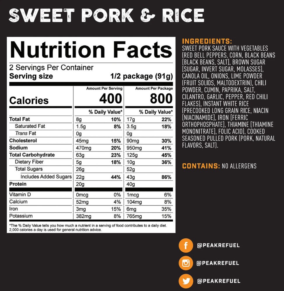 Sweet Pork & Rice - Peak Refuel
