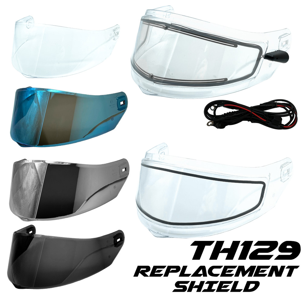 TH129 Adult Full Face Helmets Visor Shield TYPHOON Helmets Replacement Shield