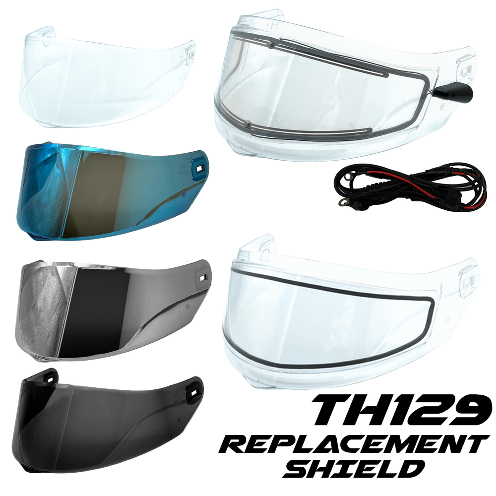 TH129 Adult Full Face Helmets Visor Shield TYPHOON Helmets Replacement Shield