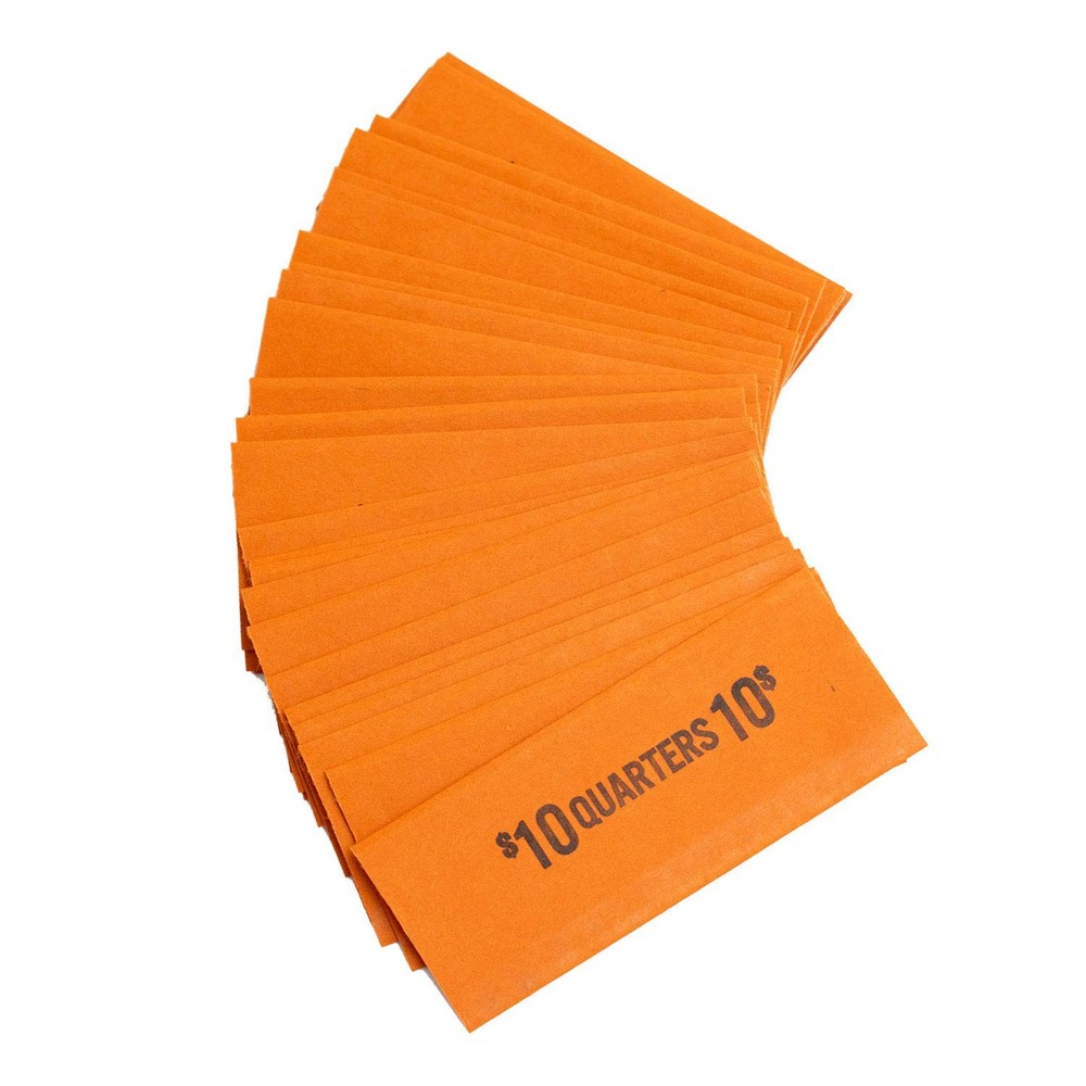 Quarter Flat Coin Wrappers, Solid Bundle of 100