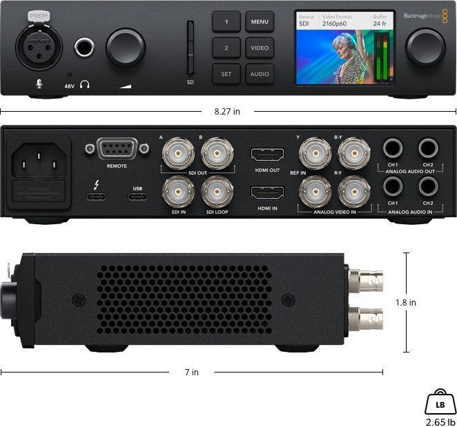 Blackmagic Design UltraStudio 4K Mini Thunderbolt 3 Capture & Playback Device