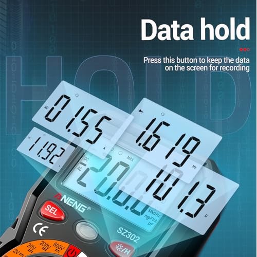 Multimeter with Backlit LCD,Ohm Volt Amp Meter,Non Contact Voltage Black